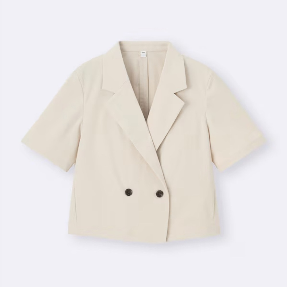 NWT GU Cream Short Sleeve Blazer - Picture 2 of 7